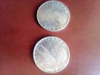 2 moedas italianas 100 liras dos anos 1955/1956