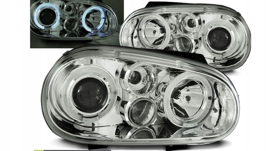 Lampy Reflektory VW GOLF 4 IV Ringi Chrom