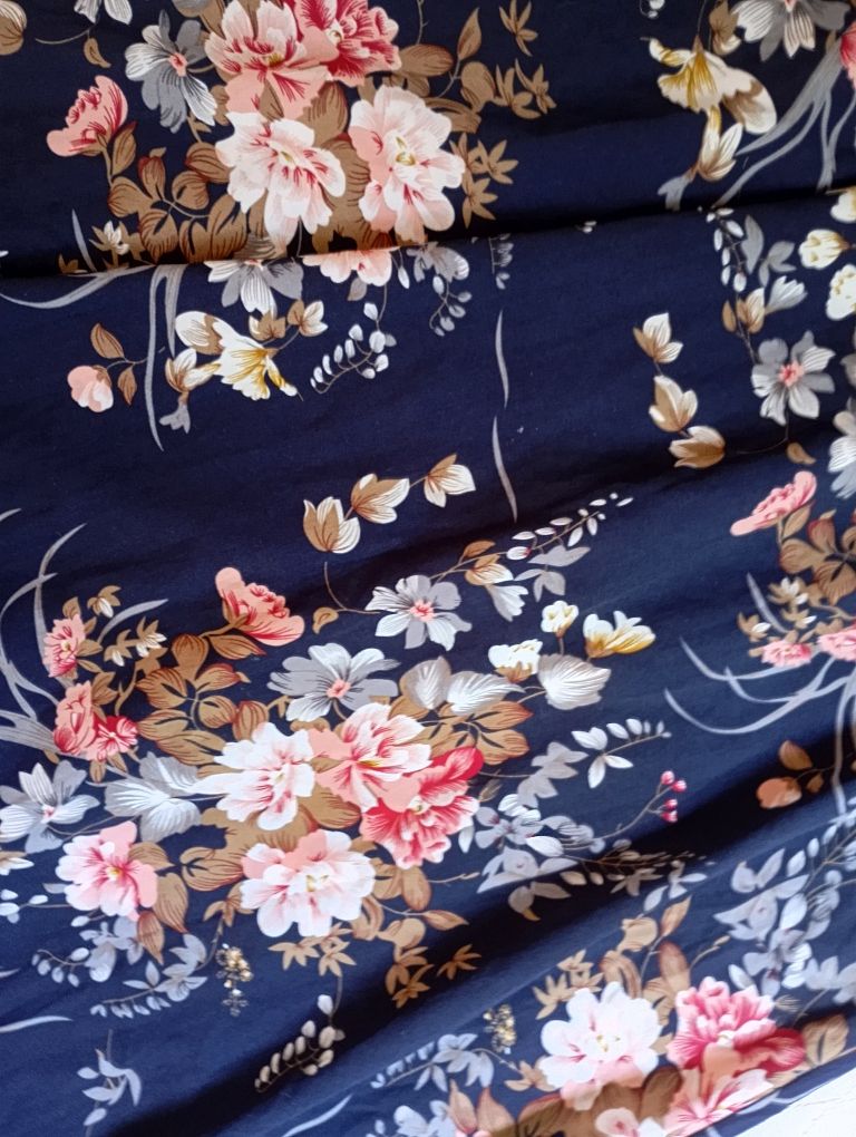 SHEIN M niesamowita długa sukienka maxi granatowa w kwiaty wyjściowa