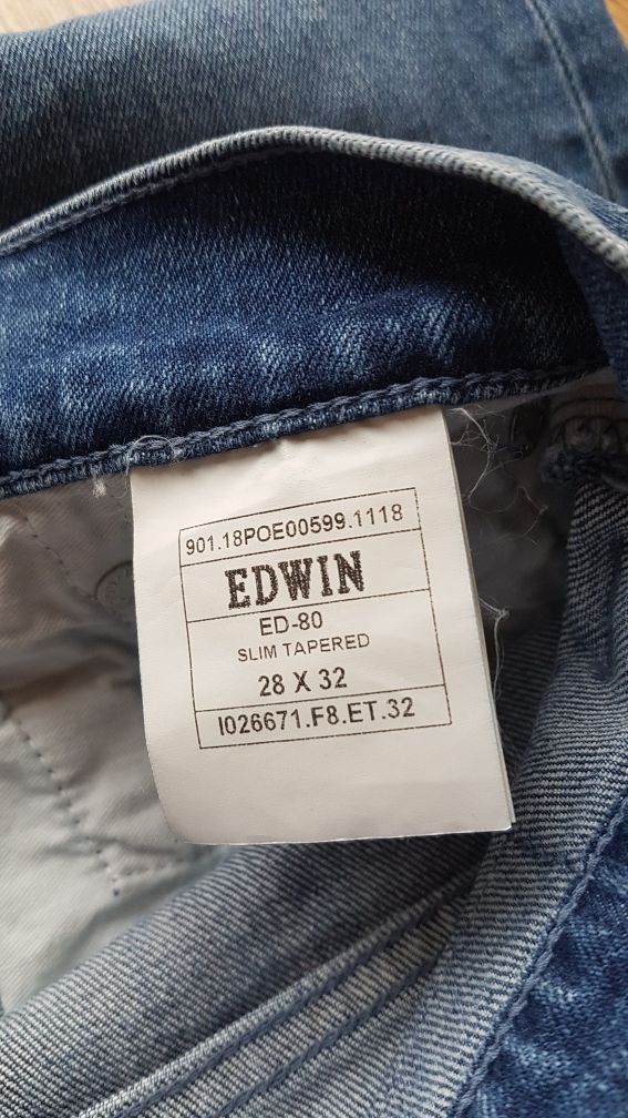 Edwin ED-80 Slim Tapered jeansy męskie spodnie dżinsy W28 Japan
