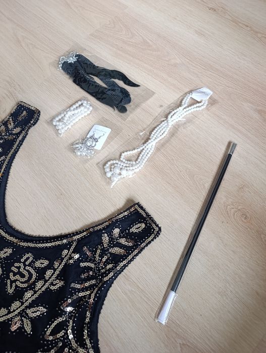 Strój karnawałowy lata 20-30 z dodatkami rozmiar 2XL