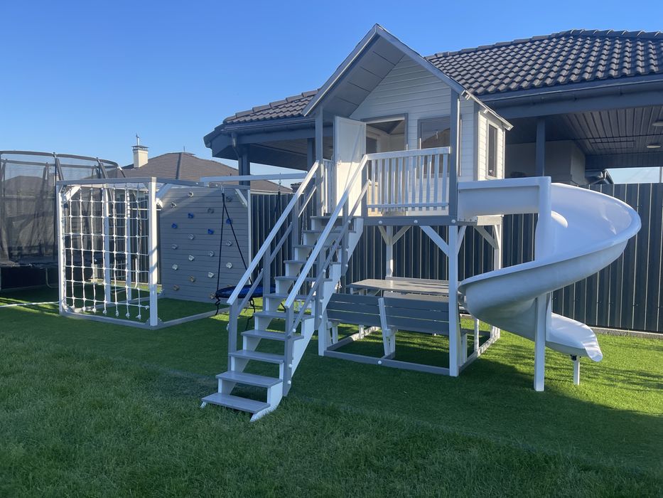 Дитячий будиночок куб гойдалки гірка