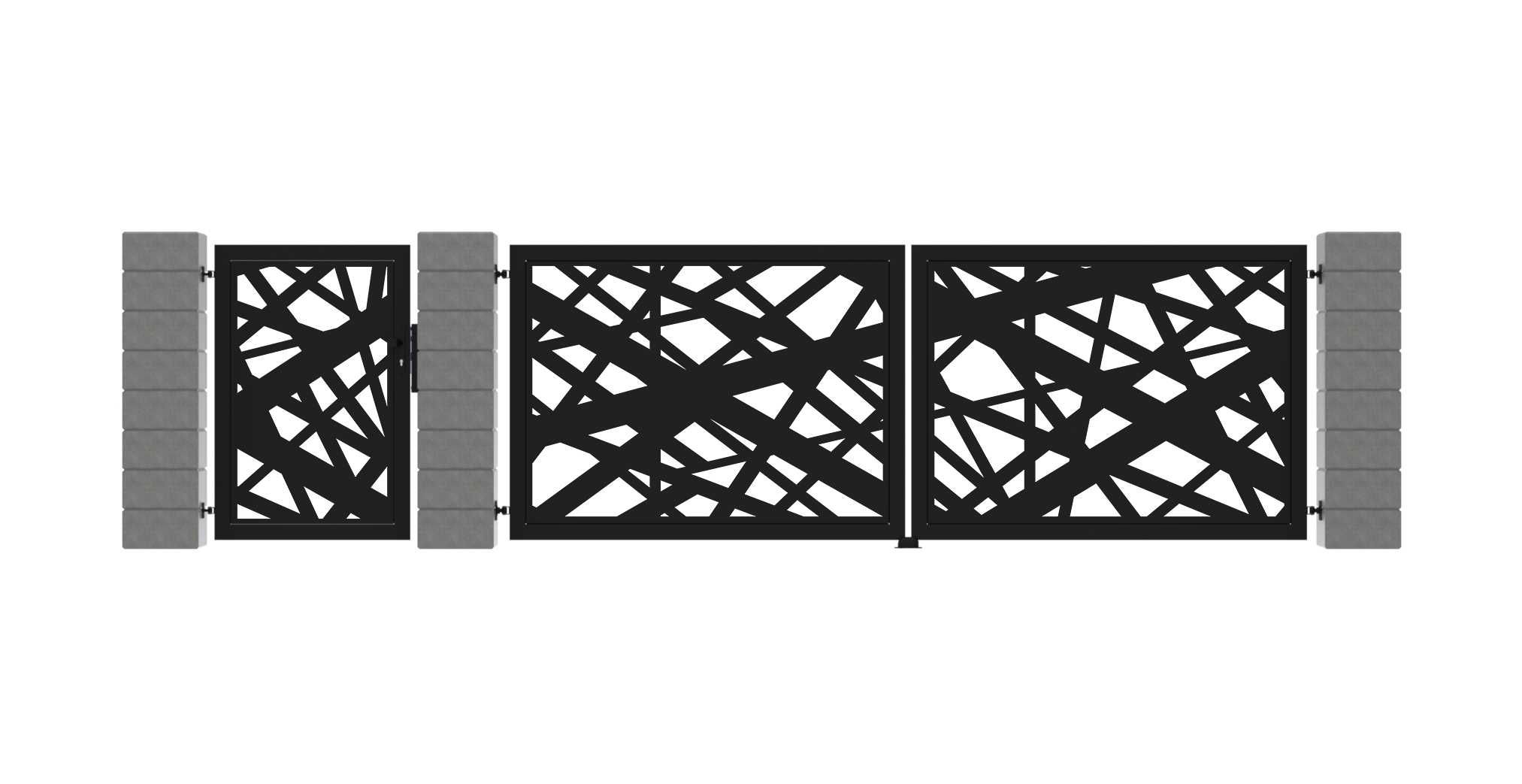 Brama dwuskrzydłowa furtka Panel aluminium CNC laser 4m 5m na Wymiar