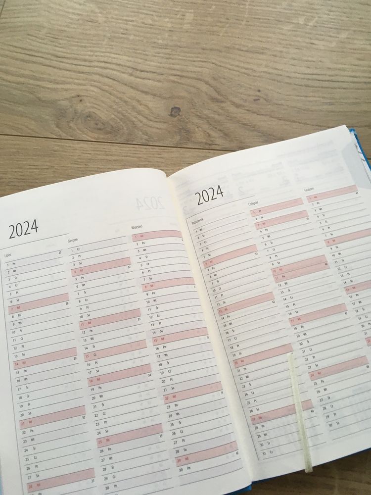 Kalendarz książkowy tygodniowy A5 niebieski