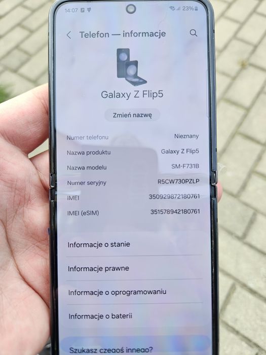 Samsung Galaxy Z Flip 5 SM-F731B 8/256GB Grafitowy