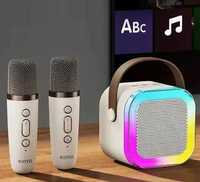 Детское караоке с микрофонами и колонкой с RGB подсветкой и Bluetooth
