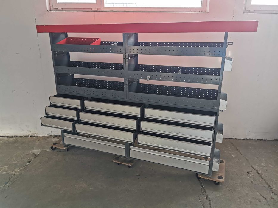 Regały szafki półki do busa zabudowa serwisowa warsztat WURTH ZESTAW