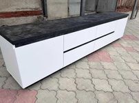 Тумба под ТВ 230 см  Мия Черный бетон / БелыйНовая со склада