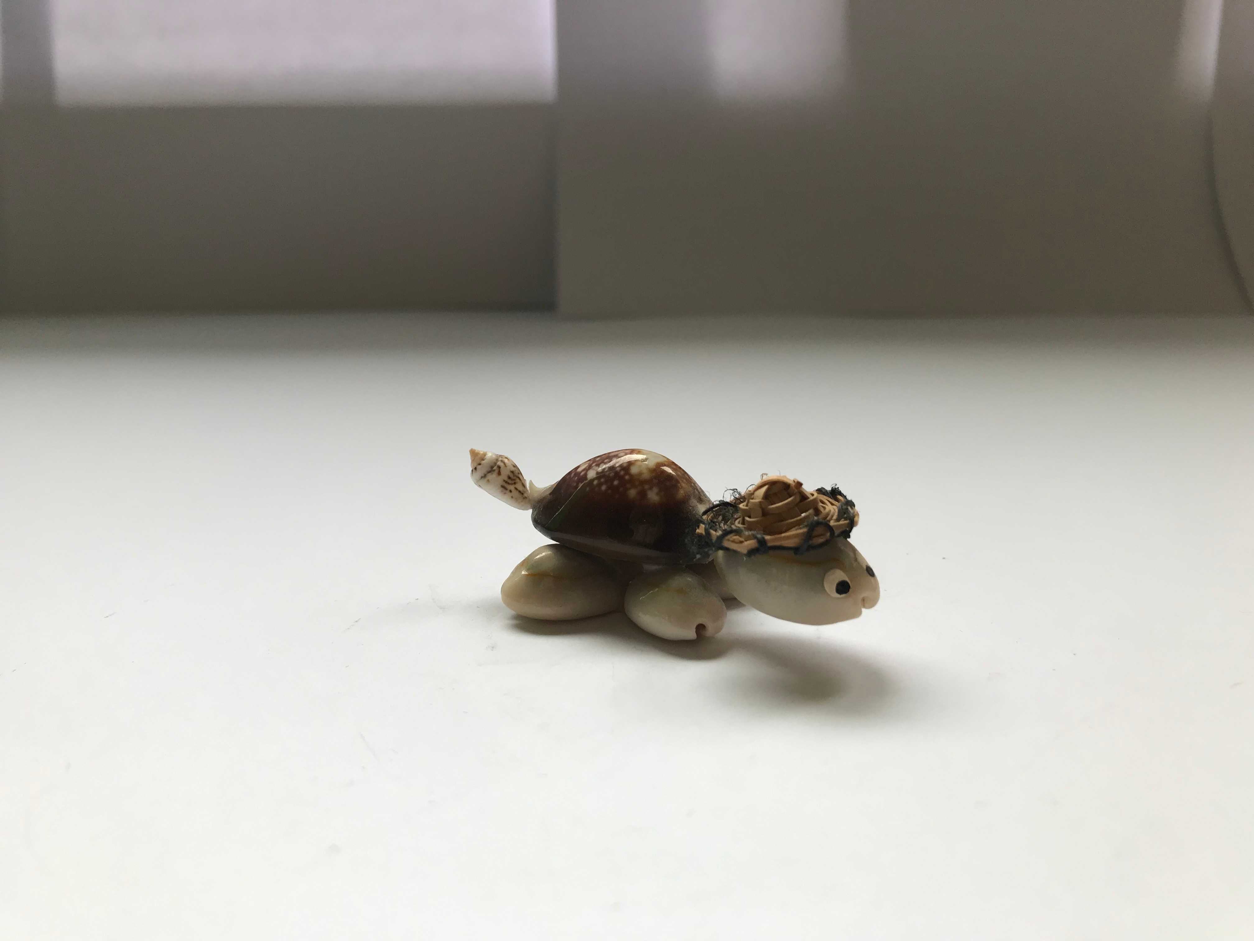 Figurka żółw muszle retro vintage cepelia szklana ceramiczna