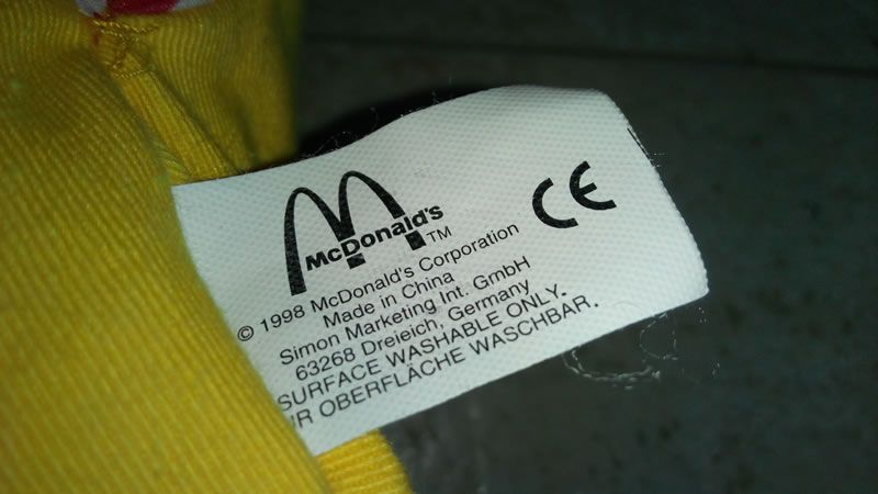 Boneco Original Ronald McDonald, com Som de Dormir.