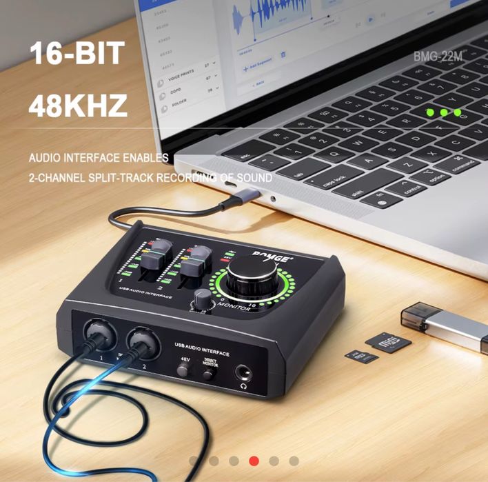 Звуковая карта BOMGE 2-channel USB Audio Interface + 48v
