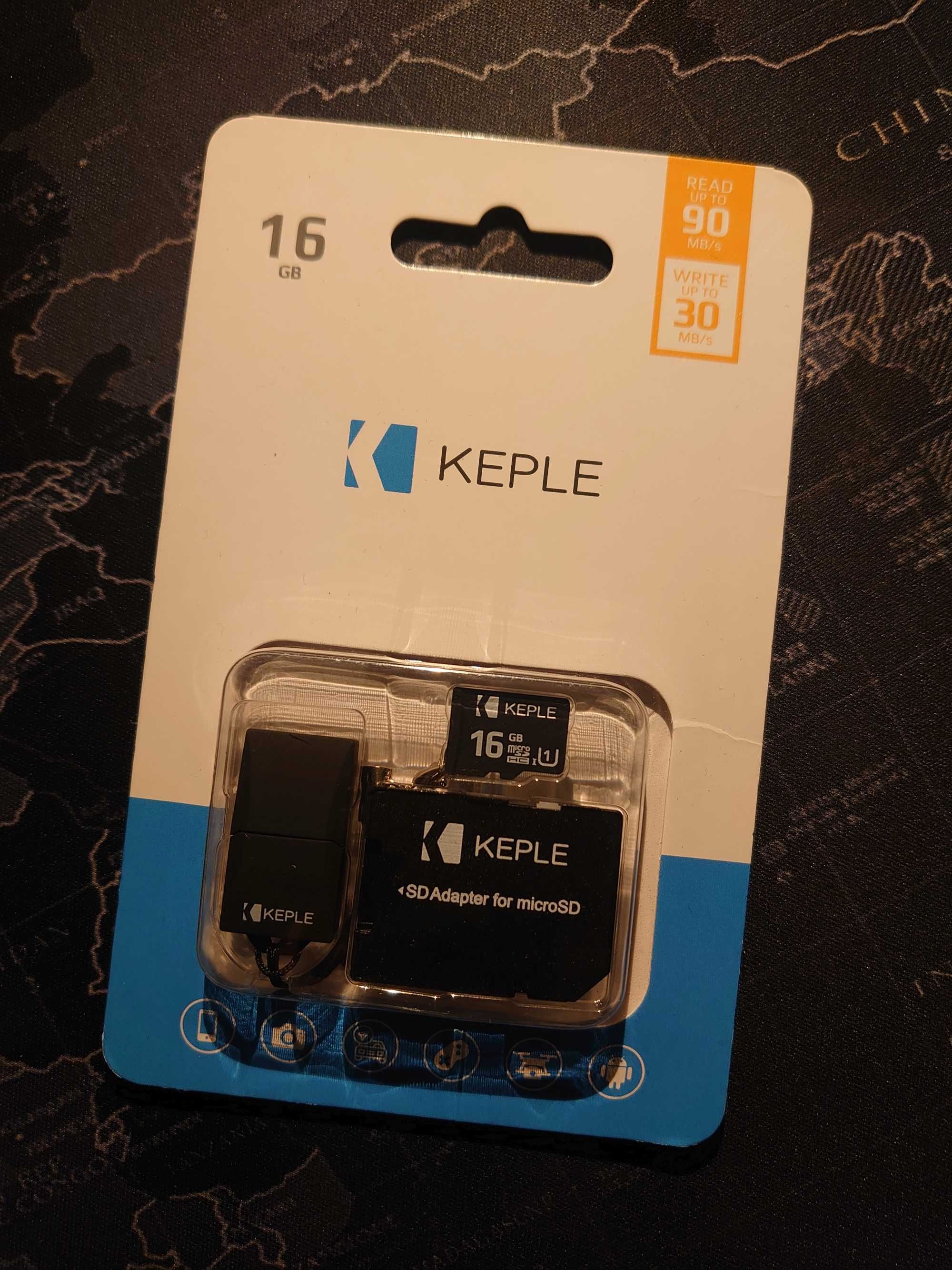 Karta pamięci microSDHC 16gb+adapter SD+czytnik USB