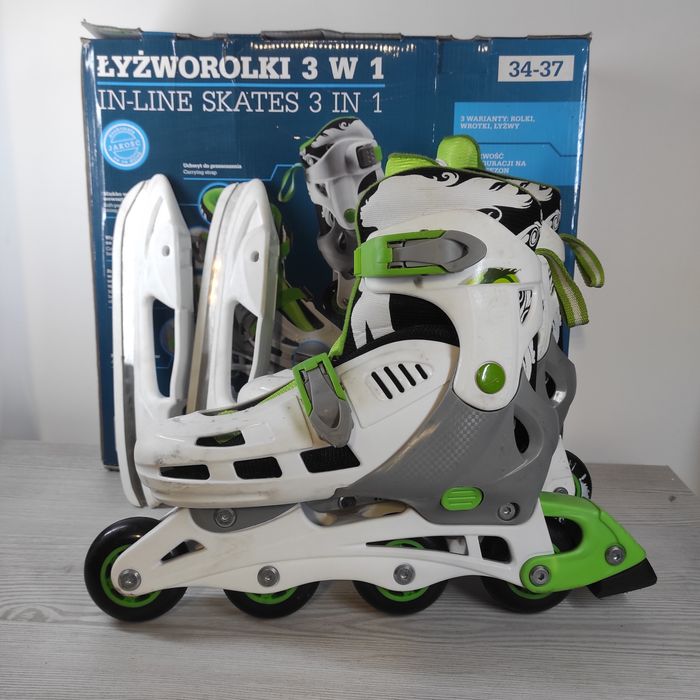 Łyżworolki 3w1  34-37 JAK NOWE!