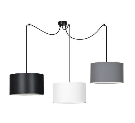 Lampa wisząca EMIBIG Lighting ROTO E27 3 abażury
