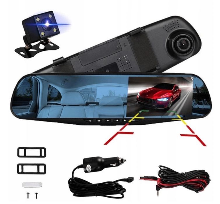 Wideorejestrator 1080P z kamerą cofania W01