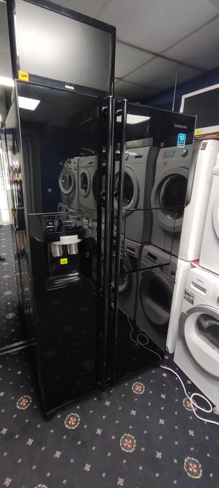 Холодильник Samsung side by side Чорне скло