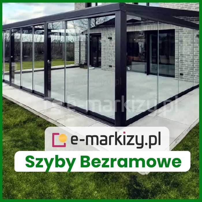Szyby przesuwne zabudowa tarasu szyby bezramkowe ogród zimowy