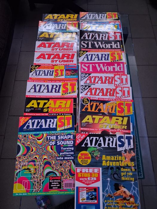 Czasopisma Atari ST User + ST World (20 sztuk) + oryginalne dyskie