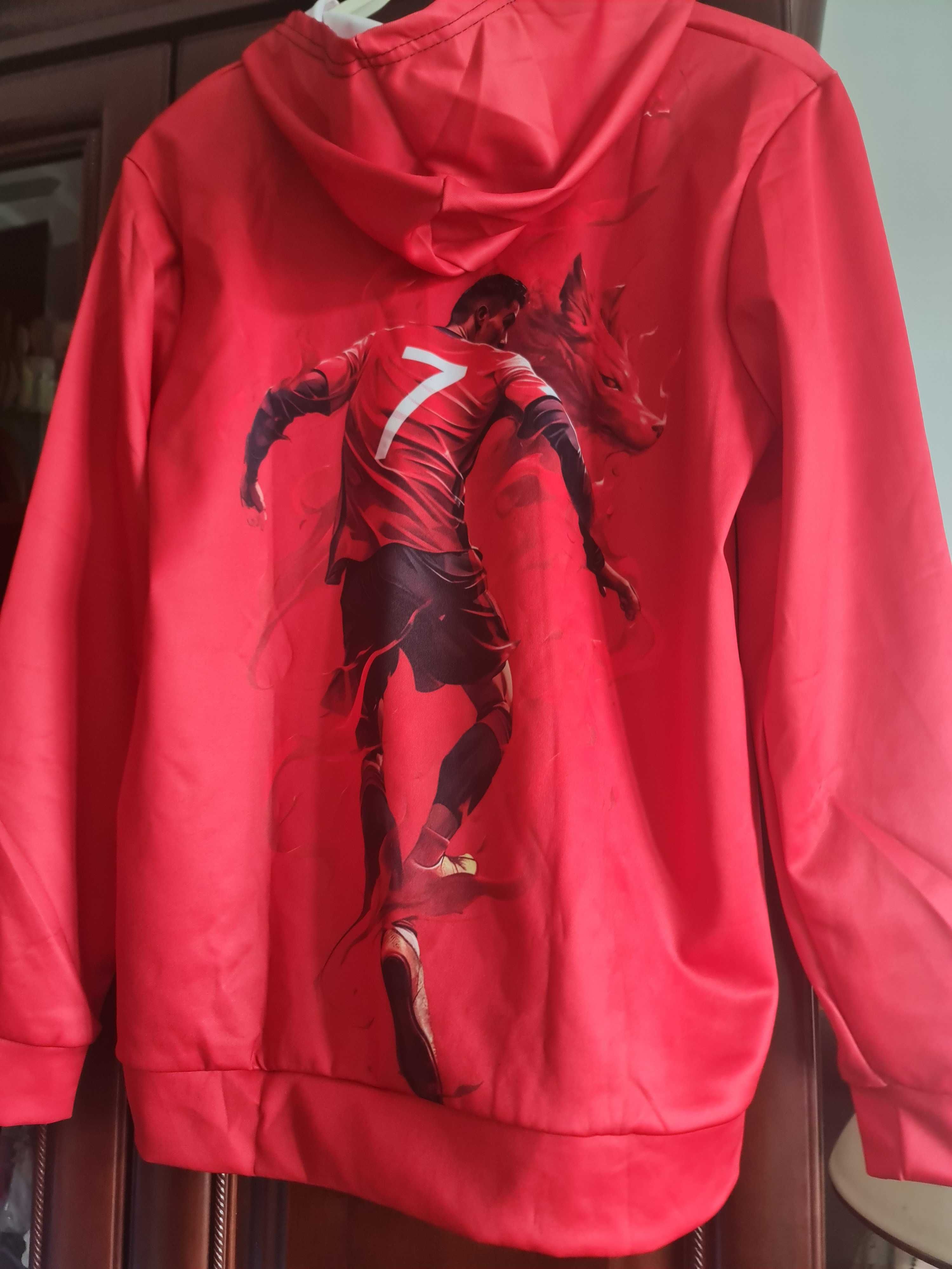 Bluza z kapturem 152/158. Chłopięca . Nadruk -znany piłkarz Ronaldo