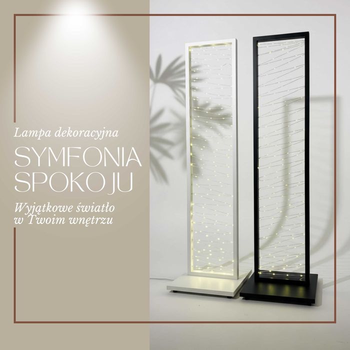 Lampa dekoracyjna Symfonia Spokoju drewniana, LED ciepłe światło USB-C