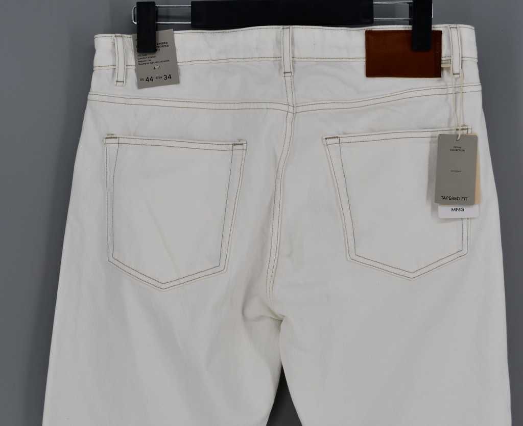 Kremowe jeansy MNG Man Ben tapered cropped 44 nowe z metką