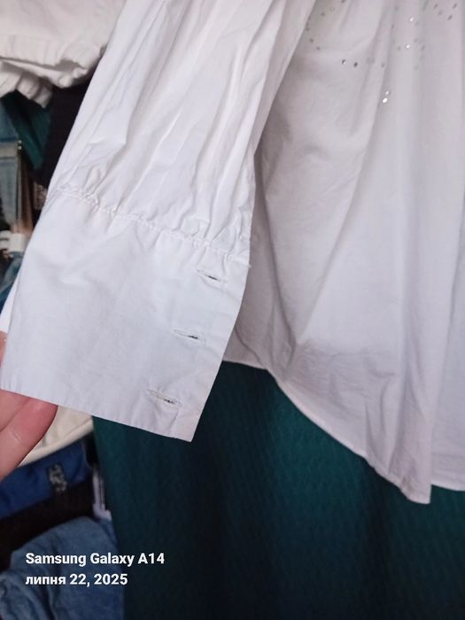 Сорочка біла х/б стрази