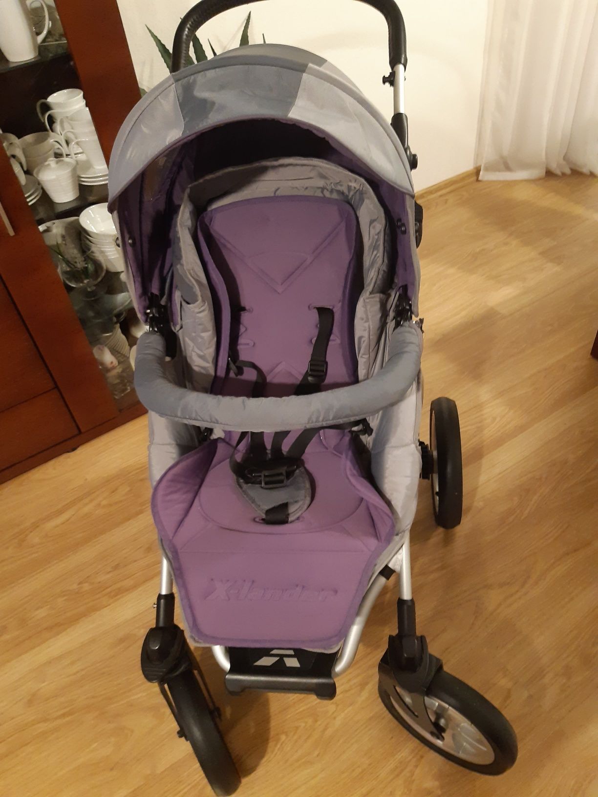 Wózek dla dzieci X-Lander XA 2w1 gondola+spacerówka szaro-fioletowy a