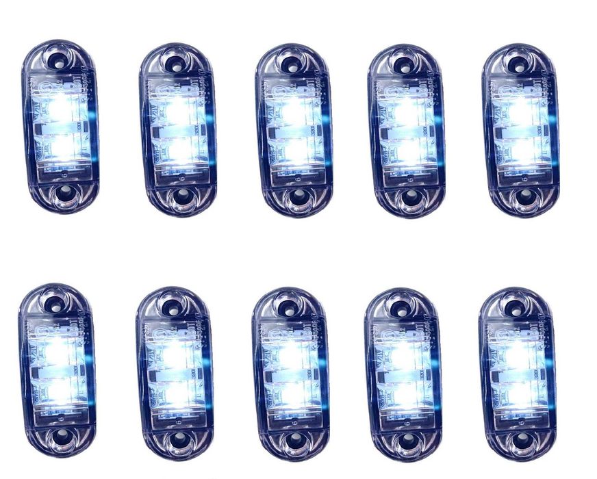 10 sztuk LAMPA obrysowa LED OBRYSÓWKI diodowa E11 białe