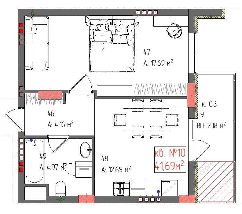 Продається 1-кімнатна квартира, ЖК Загорська
Код: 29421