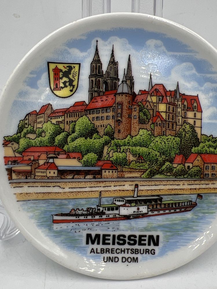 Porcelanowy Talerzyk ozdobny Meissen Albrechtsburg Und Dom
