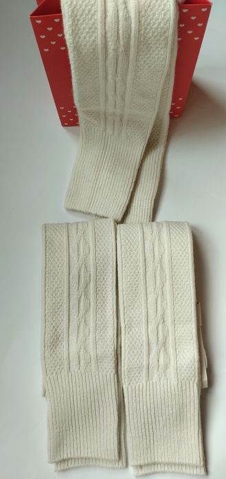 Молочні теплі гольфи вище коліна з вовною лами заколінки