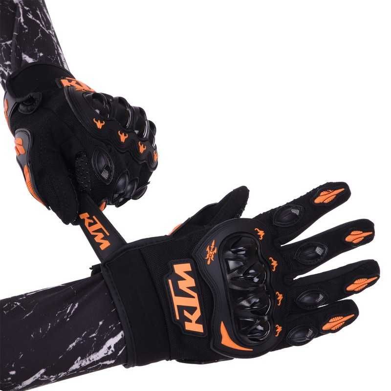Защитные мотоперчатки KTM ProBiker черные с оранжевым karztec
