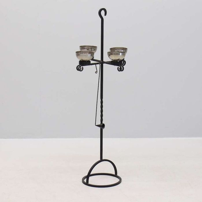 Świecznik podłogowy czteroramienny Kute żeliwo + zagaszacz