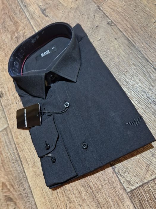 Ea7 męska elegancka koszula bawełna czarna xl 2xl metki długi rękaw