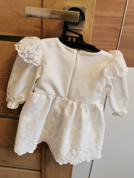 Sukienka ecru na chrzest 62-68 Sophie design.
