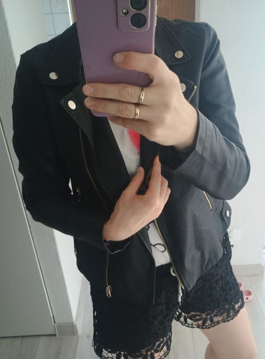 Czarna ramoneska damska S