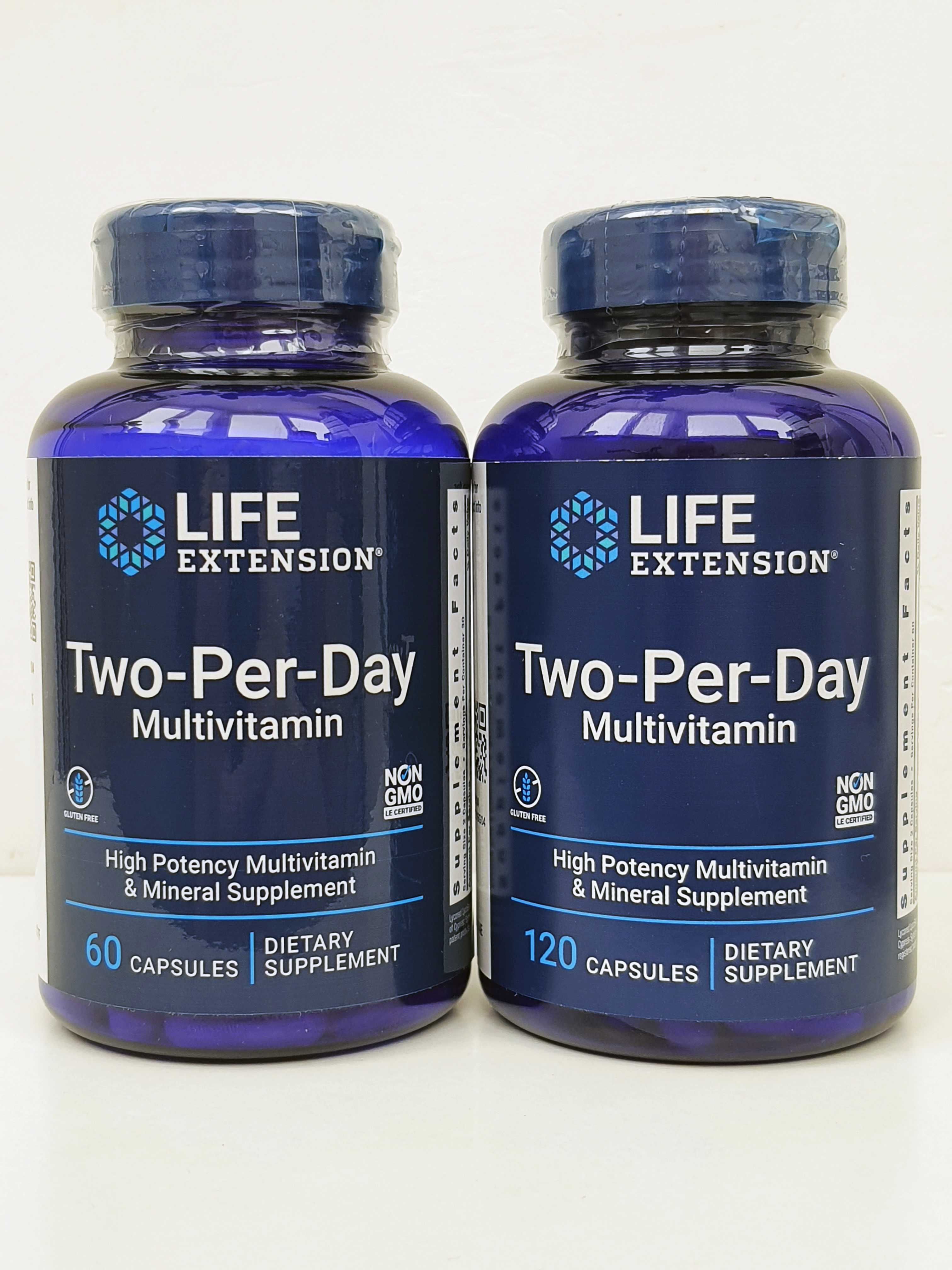 Витамины для взрослых Life Extension Two-Per-Day, 60/120 капсул