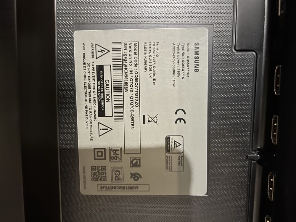 Tv Samsung GQ55Q77TGT USZKODZONY tanio
