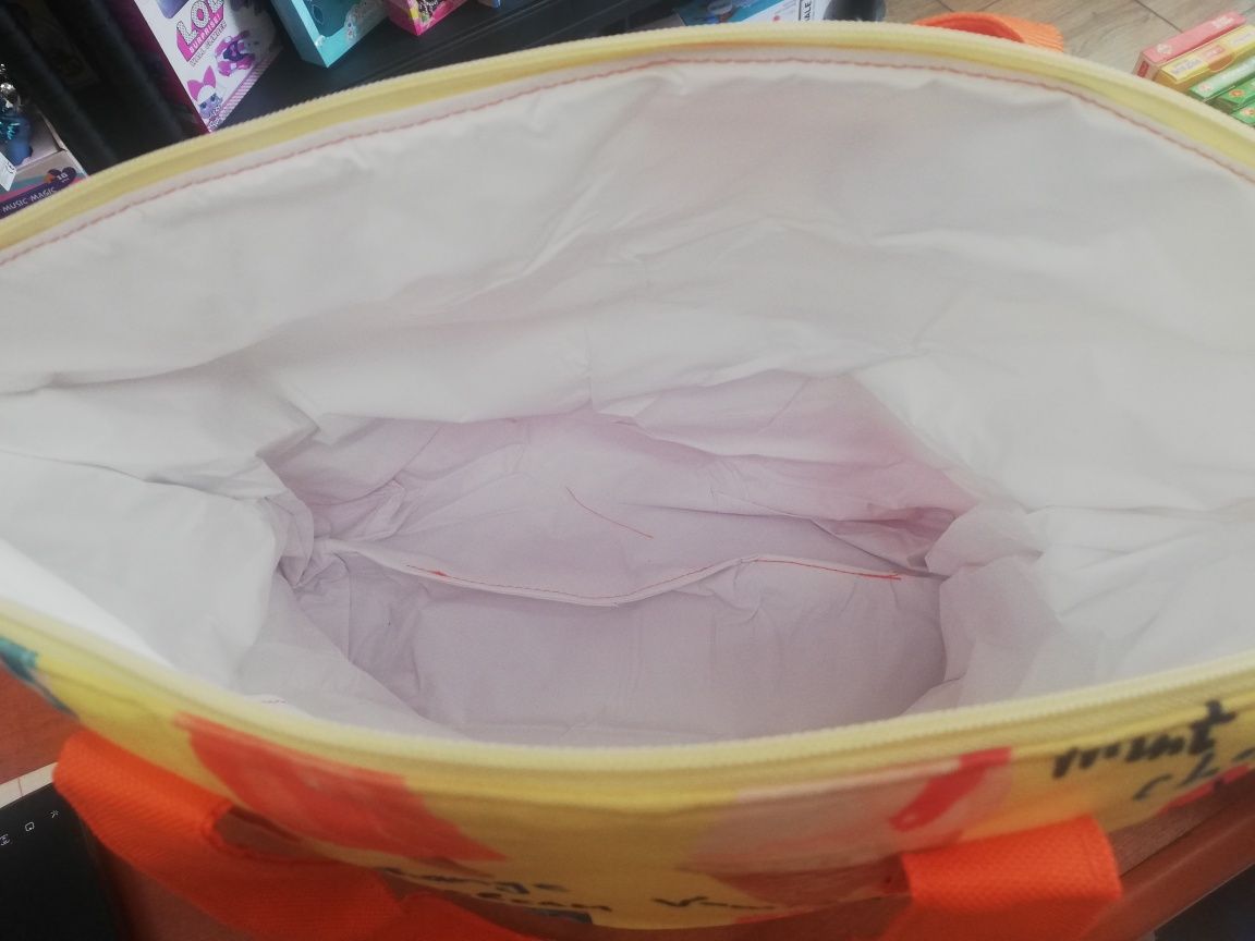 Kolorowa torba plażowa z kosmetyczką, termiczna