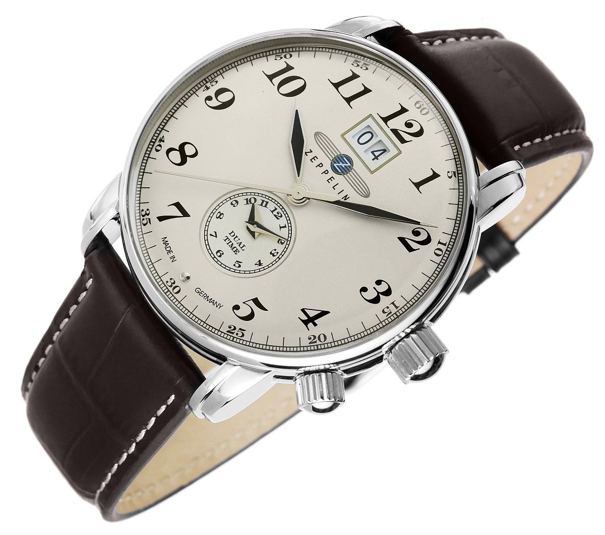 zegarek męski zeppelin lz127 graf zeppelin dual time 7644-5 + box