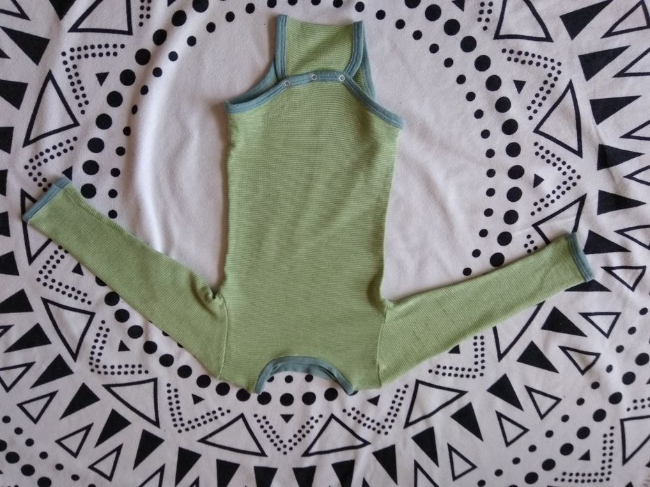 Body z długim rękawem wełna jedwab 92/98 Nostebarn