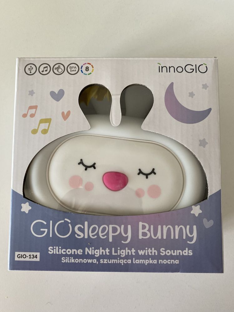 Silikonowa Lampka nocna szumiąca Innogio GIOsleepy Bunny śpiący królik