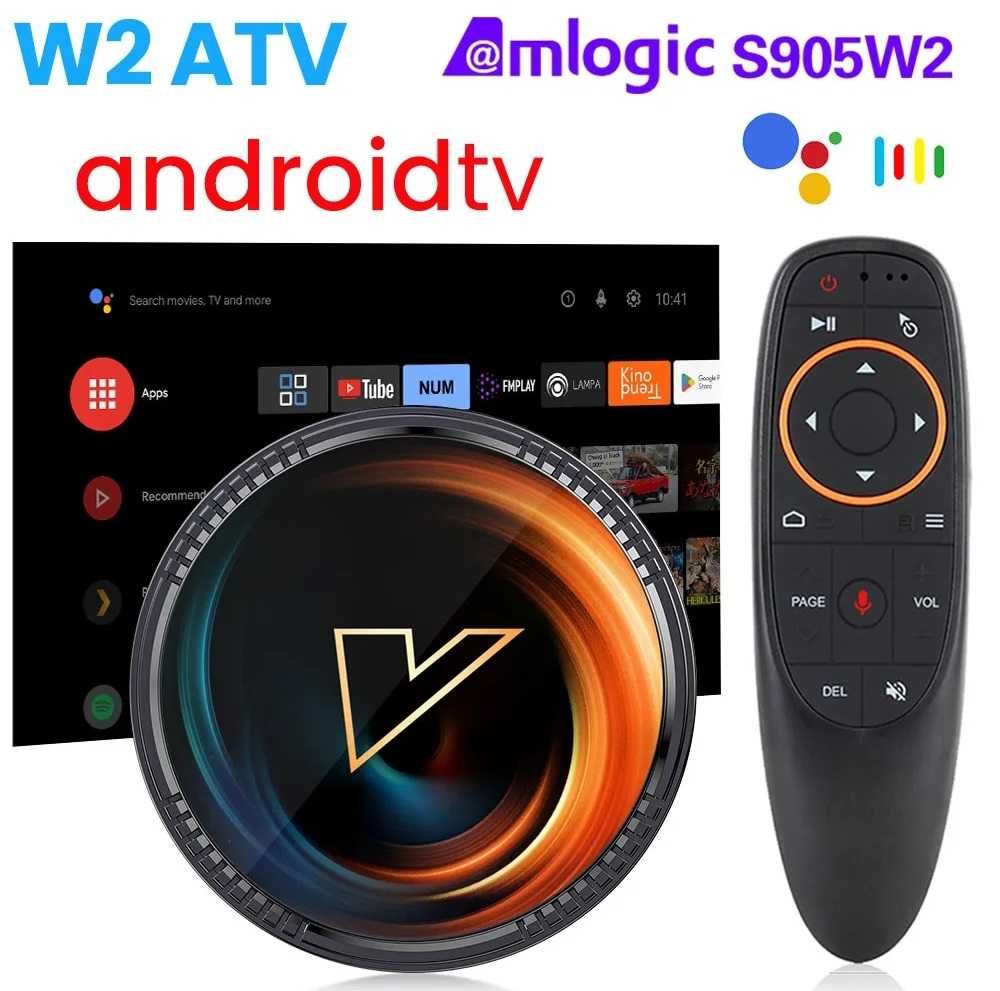 Smart TV приставка Vontar W2 4/32GB Android TV +G10S Голос+Аеро пульт