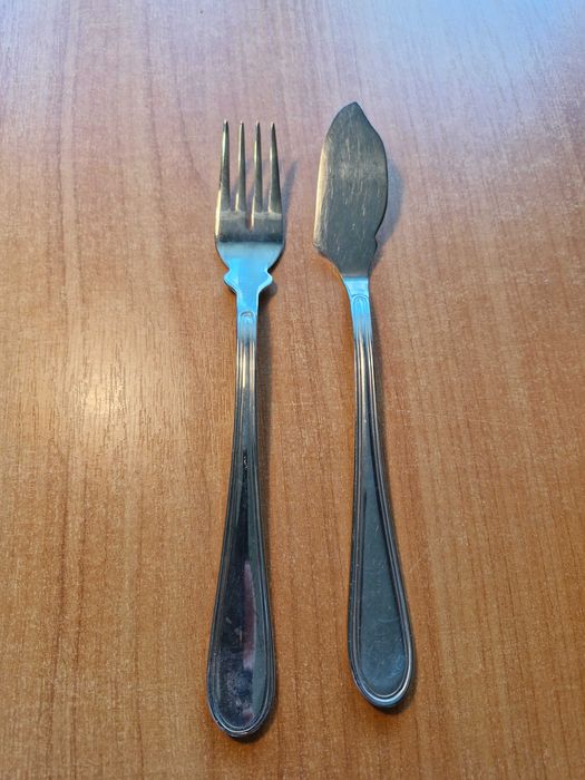 Sztućce do ryby (nóż + widelec) 2 zestawy po 12 szt, 20 cm
