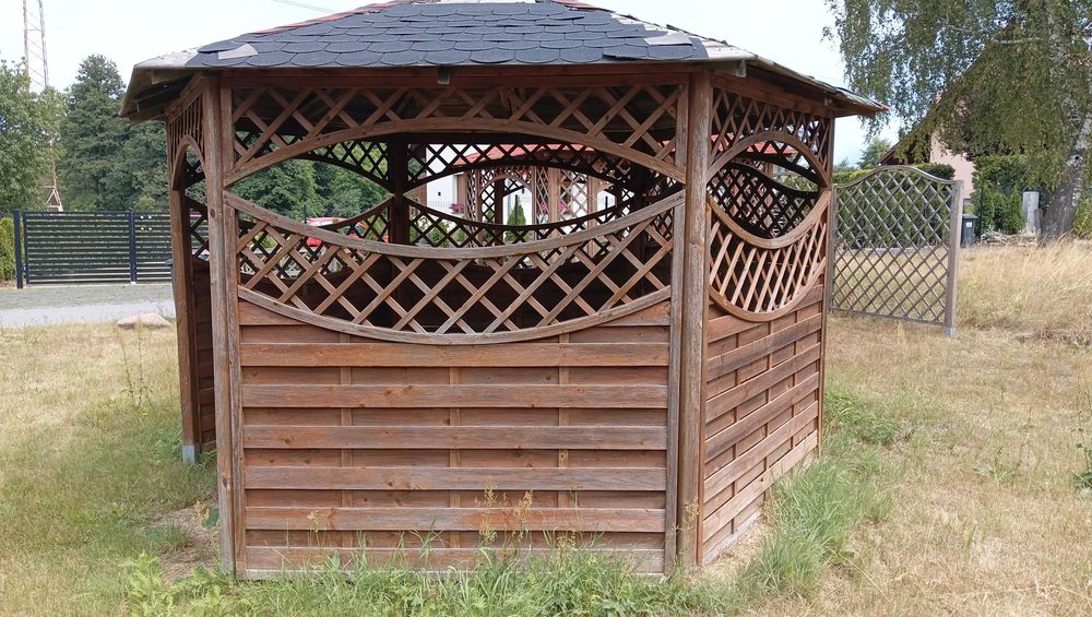 Altana PERGOLA z drewna !! 6 Kątna ALTANKA drewniana z dachem !!