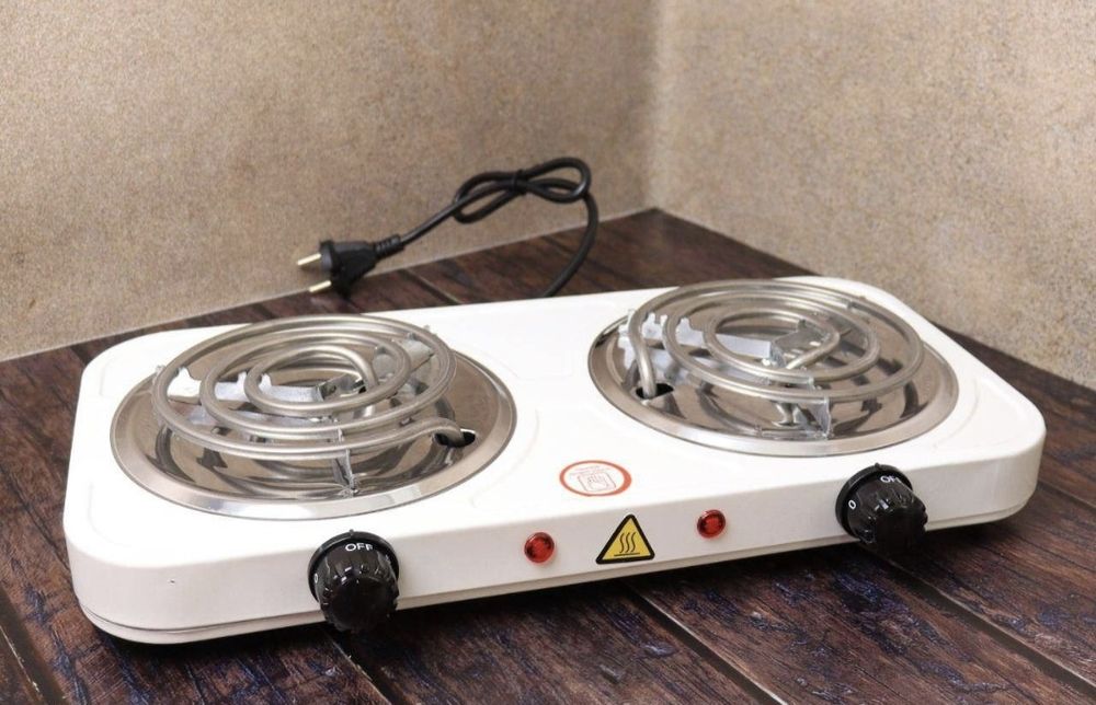 Електрична плита настільна 2 ком по 1квт. Электроплита спираль диск 2к