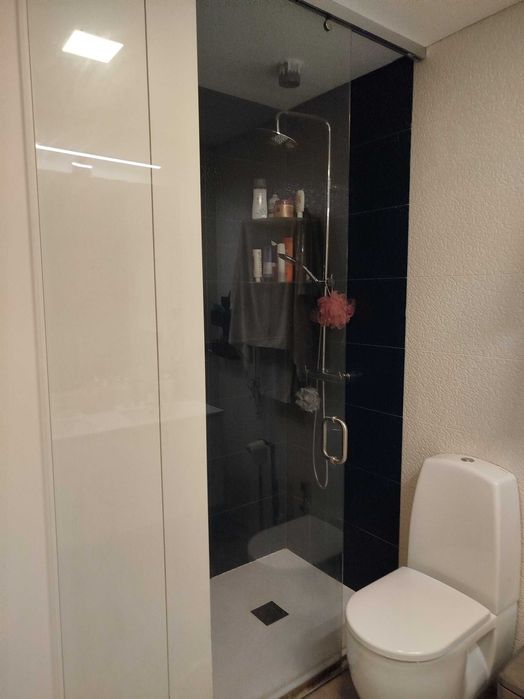 porta, resguardo correr chuveiro