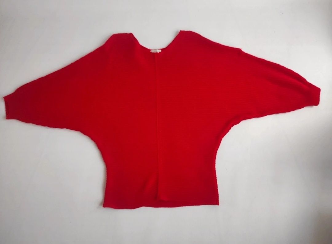 Czerwony sweter dzianinowy nietoperzowy Knitwear by F&F L 40 / XL 42