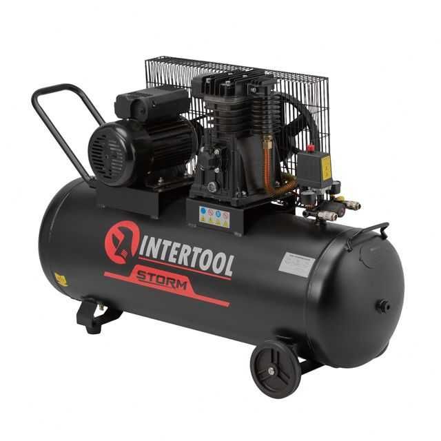 Компрессор 100 л, 1.8 кВт, 220 В, 10 атм, 250 л/мин. INTERTOOL PT-0012