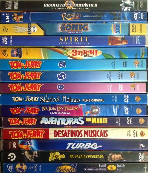 72 DVDs - ANIMAÇÃO - Raros - Como Novos